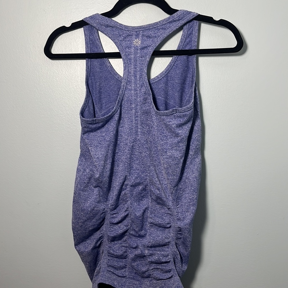 • Athleta Racerback Tank Top Fastest Track Ruched Blue - Picture 2 of 11